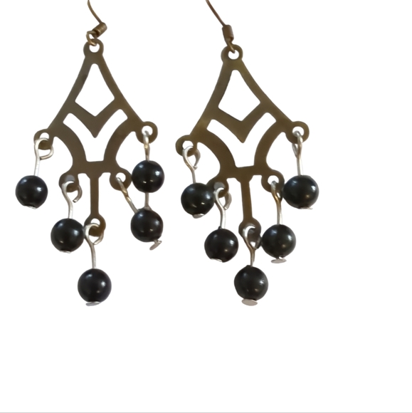 Dangle beaded earrings - Picture 2 of 2